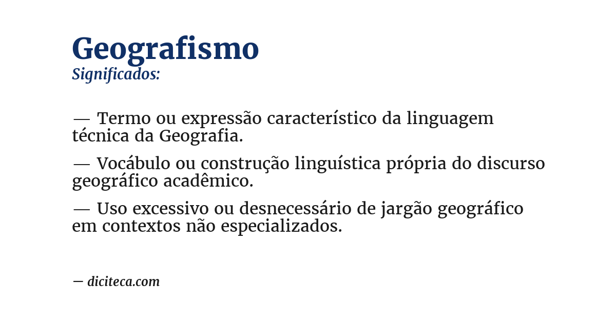 Significado de geografismo
