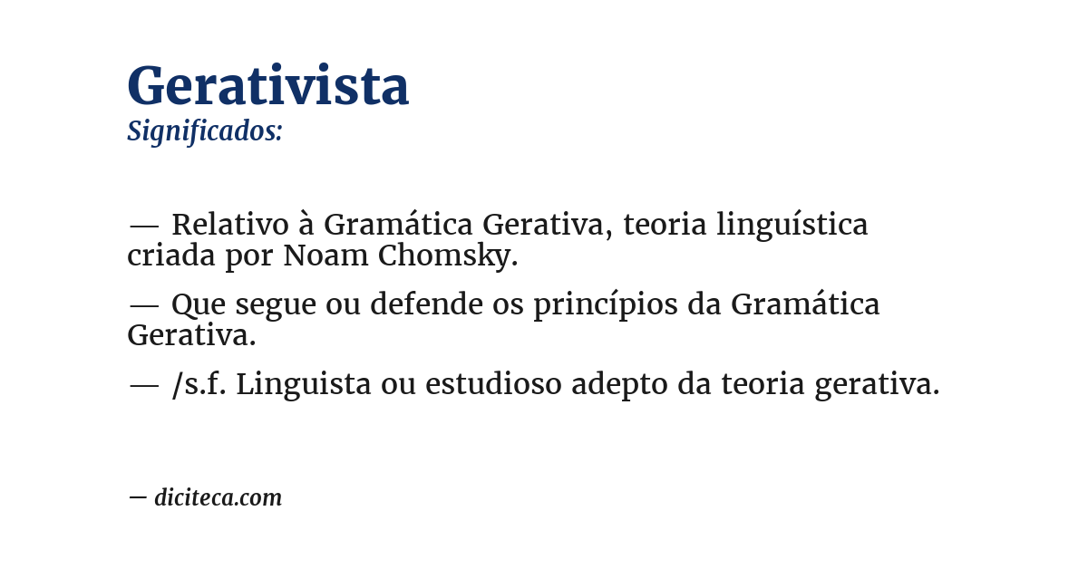 Significado de gerativista