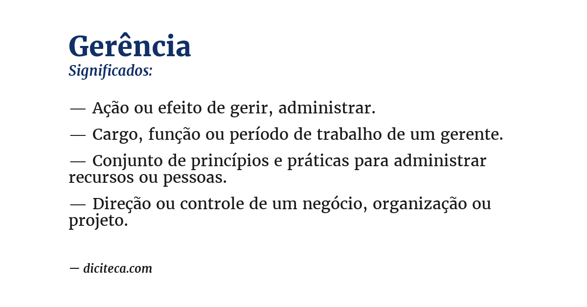 Significado de gerência