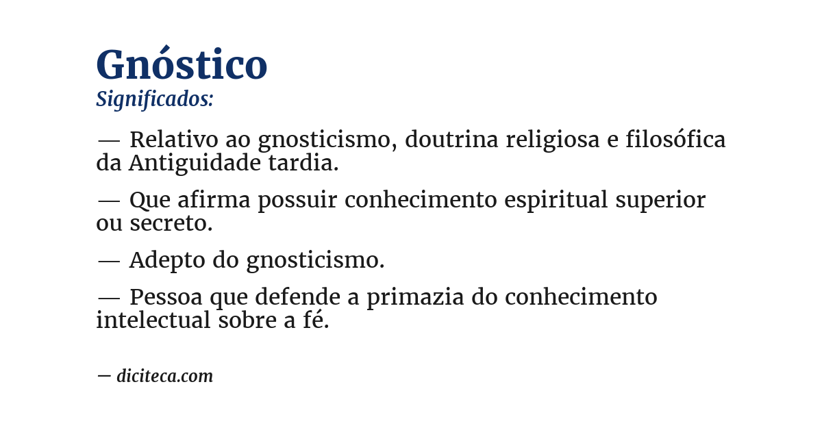 Significado de gnóstico