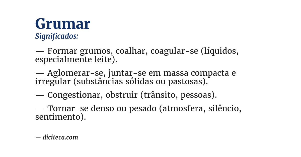 Significado de grumar