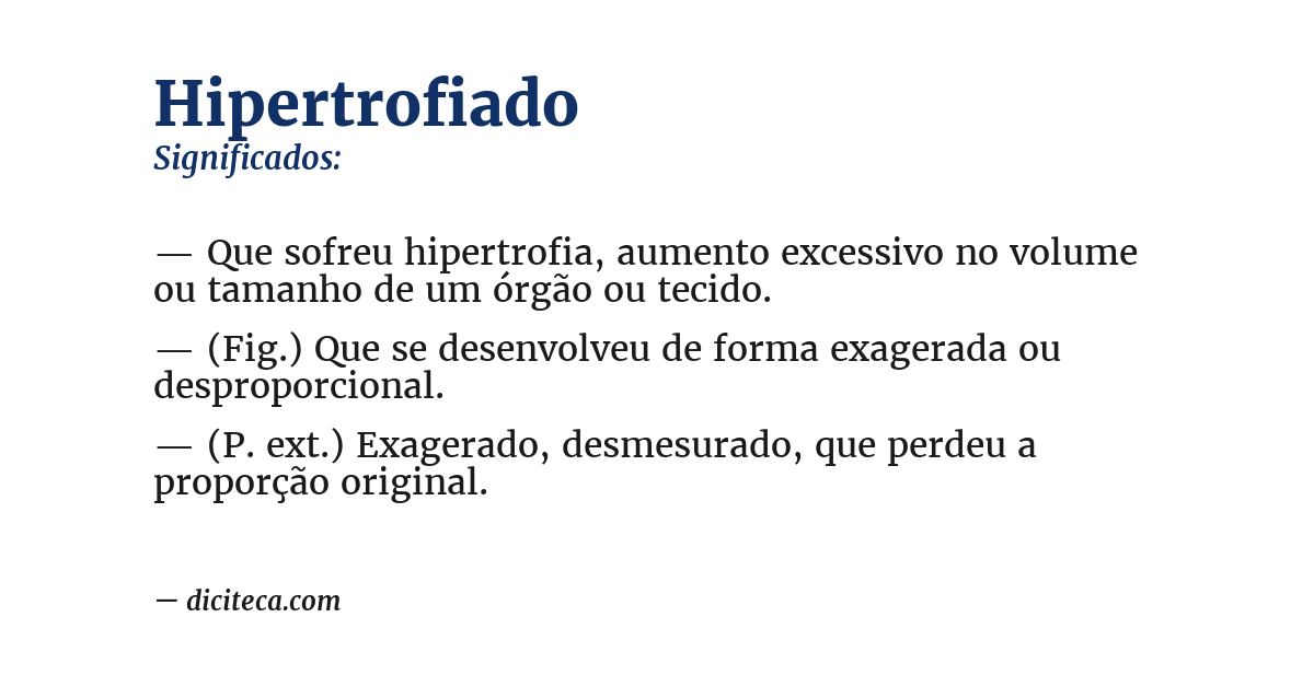 Significado de hipertrofiado