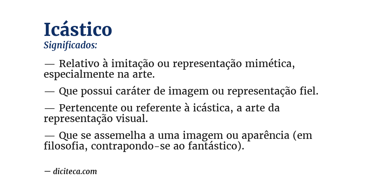 Significado de icástico