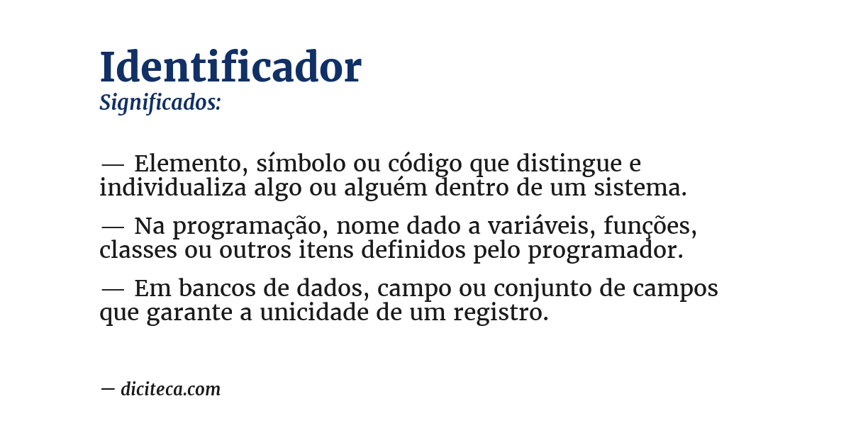 Significado de identificador