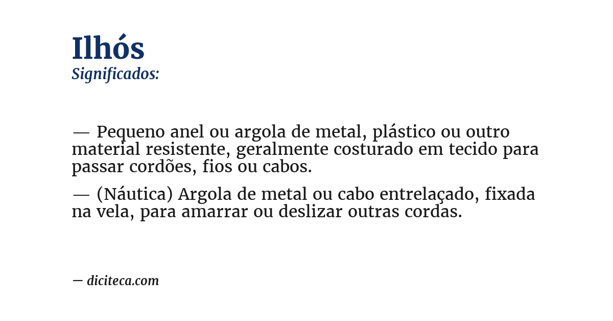 Significado de ilhós