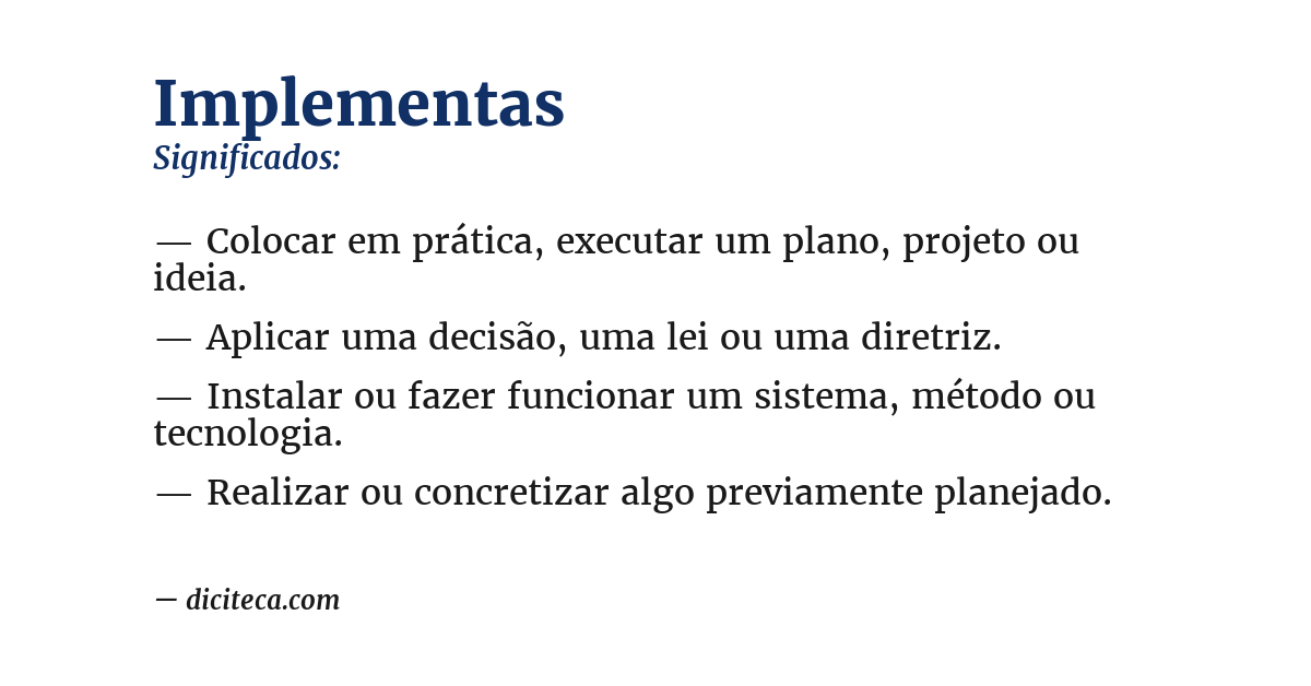 Significado de implementas
