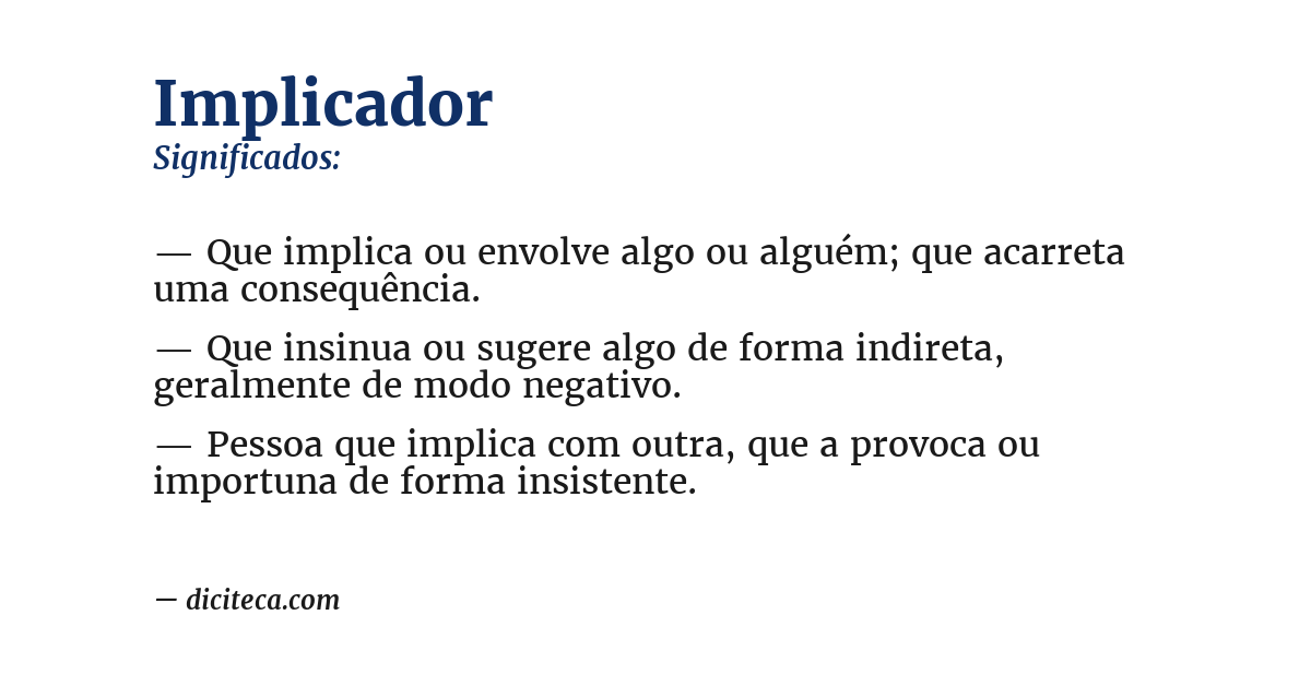 Significado de implicador