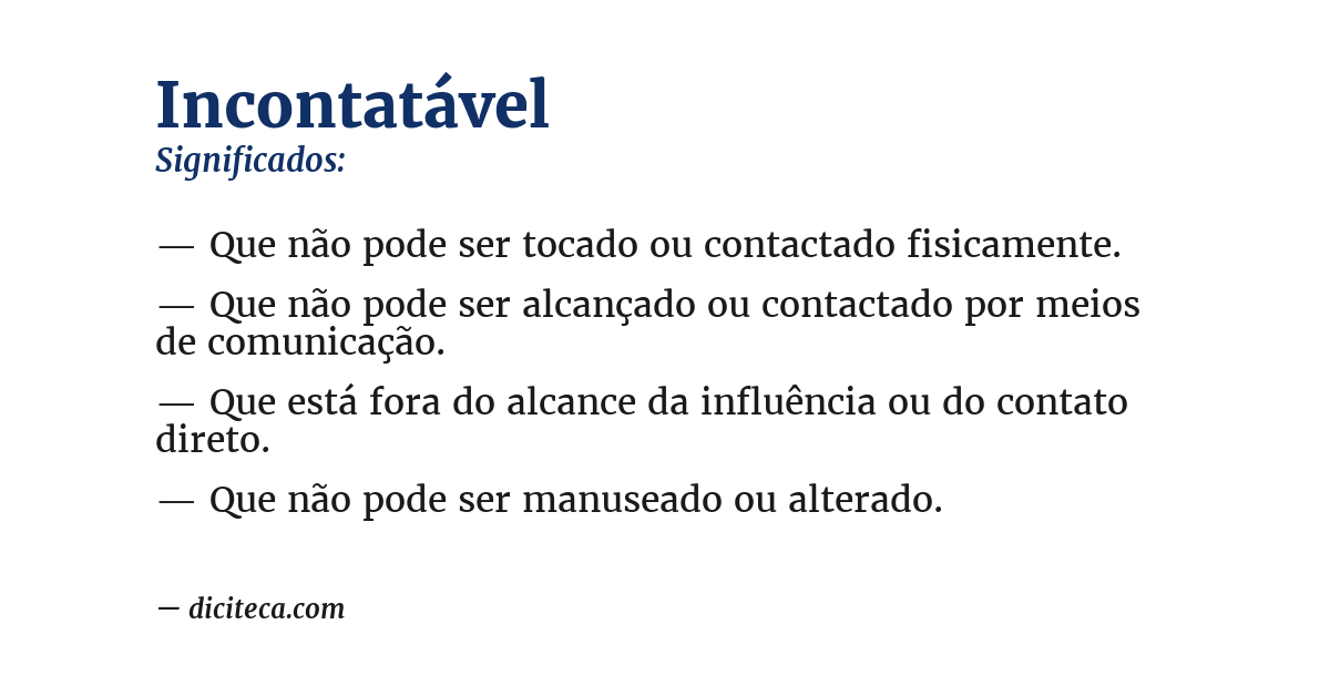 Significado de incontatável