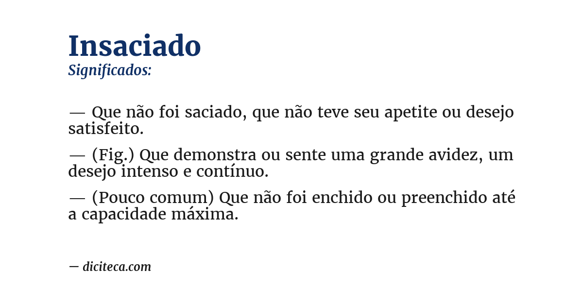 Significado de insaciado