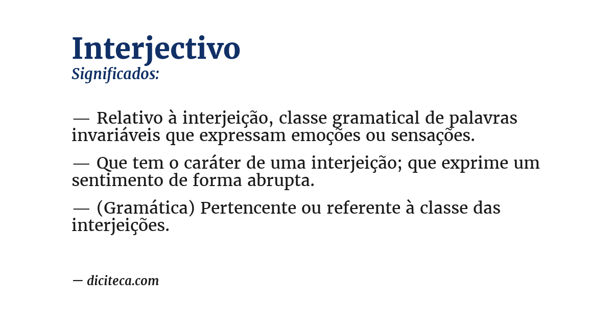 Significado de interjectivo