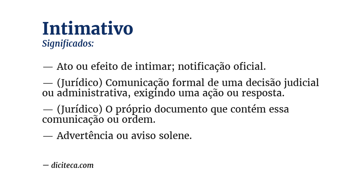Significado de intimativo