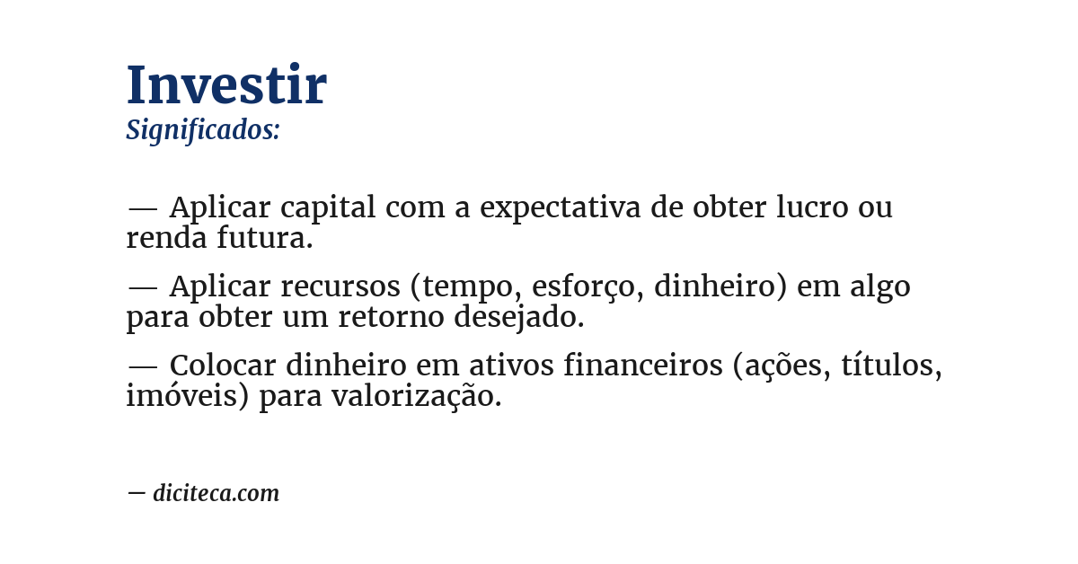 Significado de investir