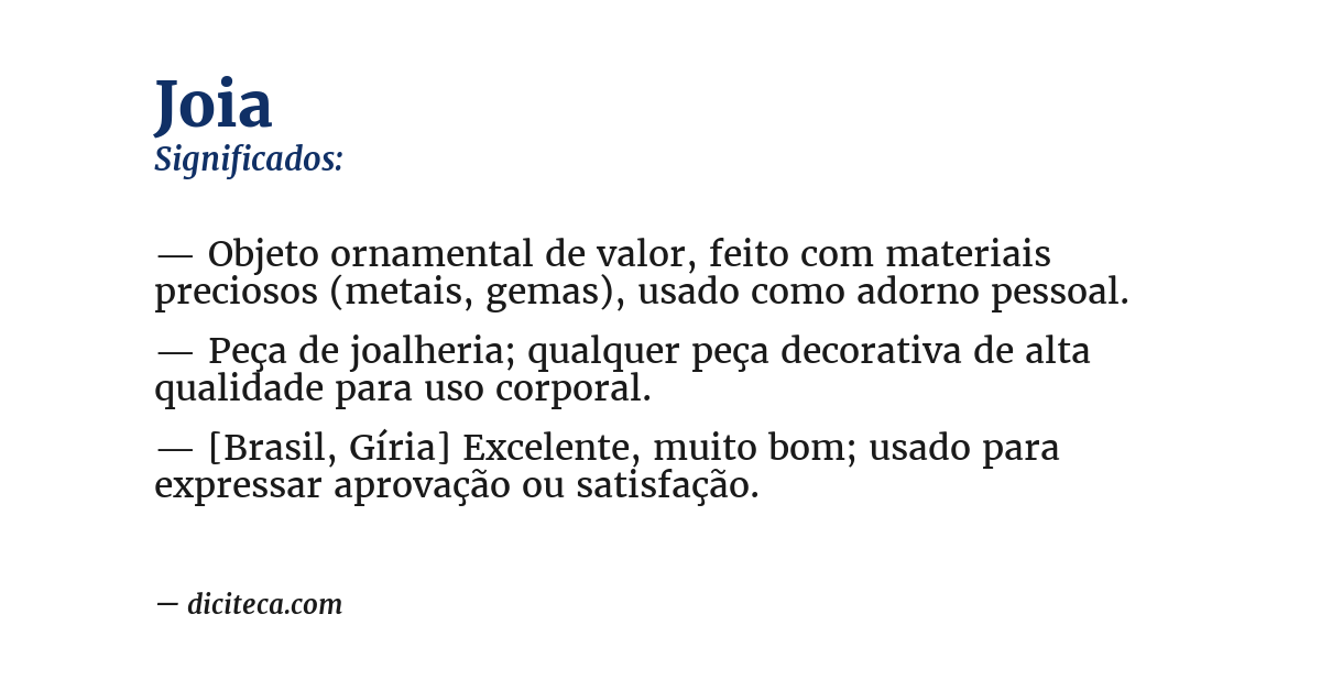 Significado de joia