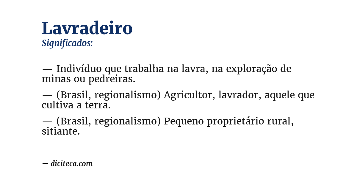 Significado de lavradeiro