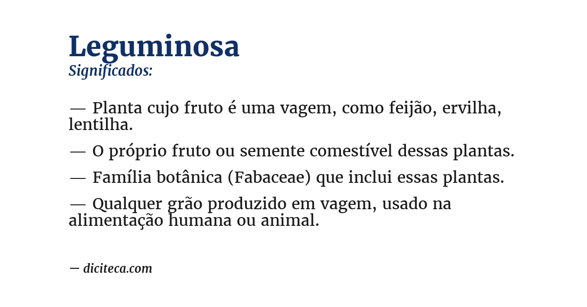 Significado de leguminosa
