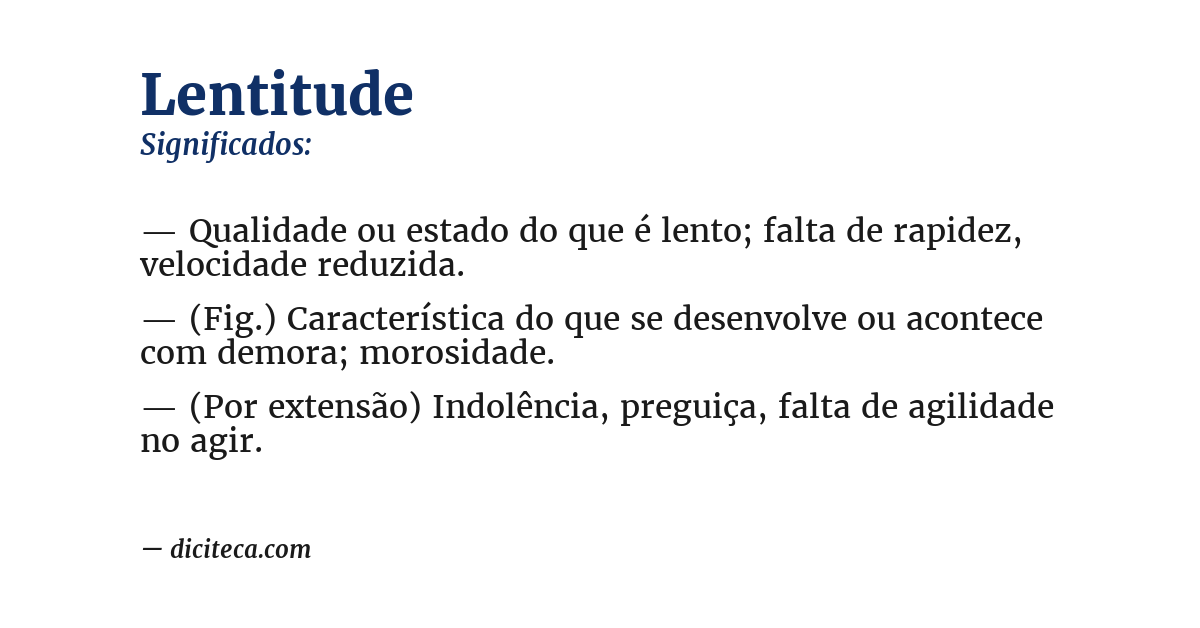 Significado de lentitude