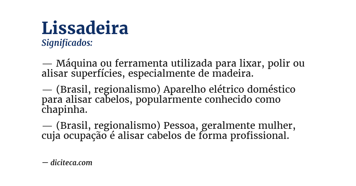 Significado de lissadeira