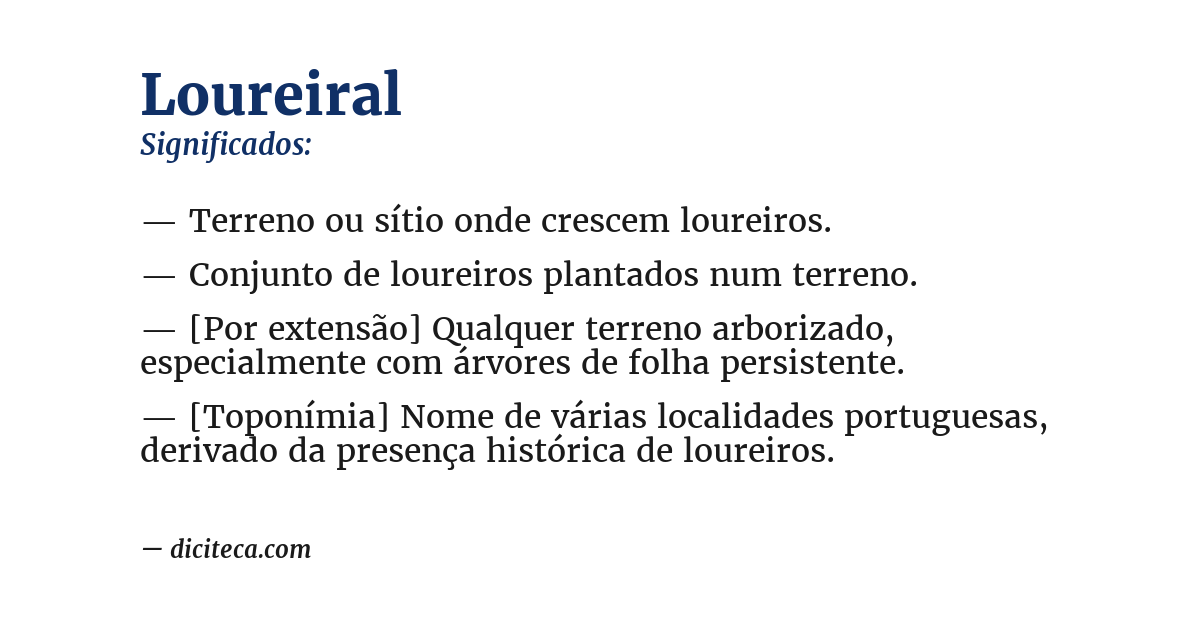 Significado de loureiral
