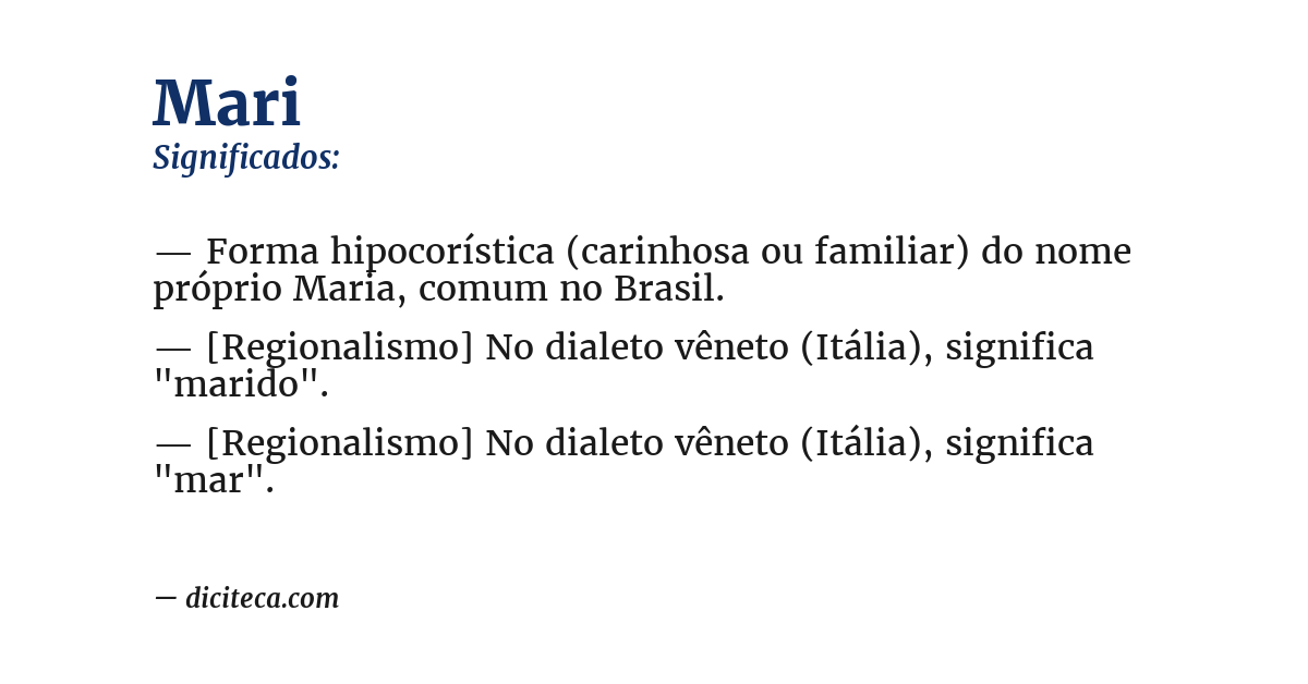 Significado de mari