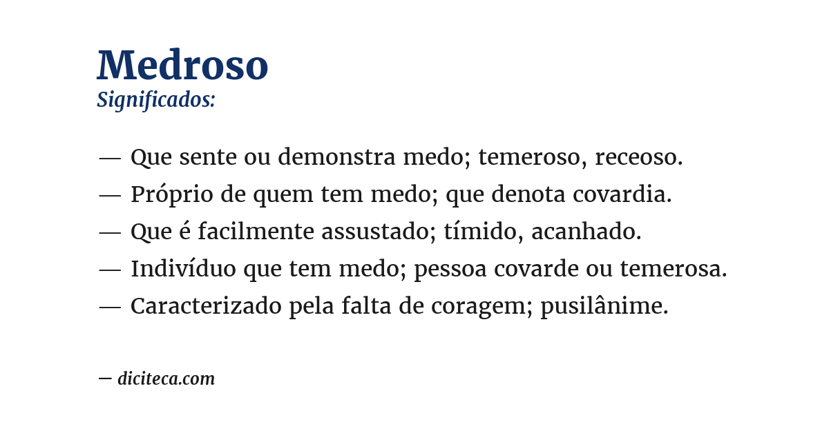 Significado de medroso