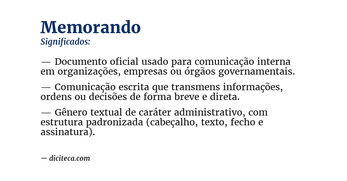 Significado de memorando