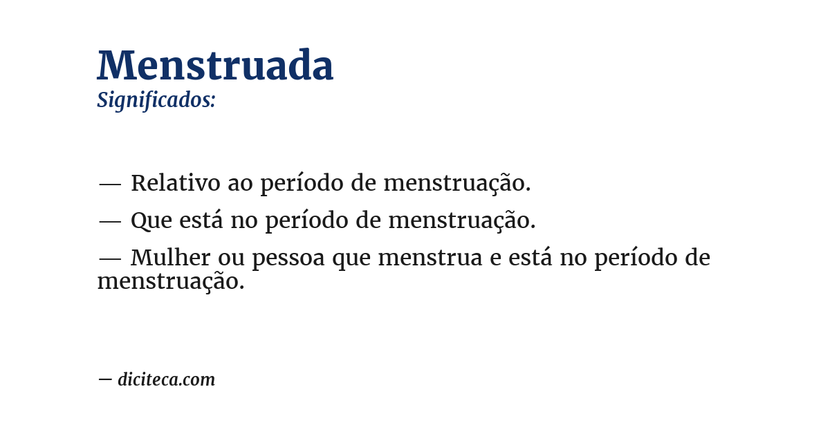 Significado de menstruada