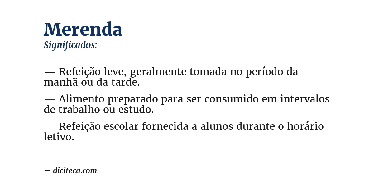 Significado de merenda