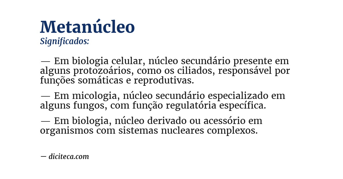 Significado de metanúcleo