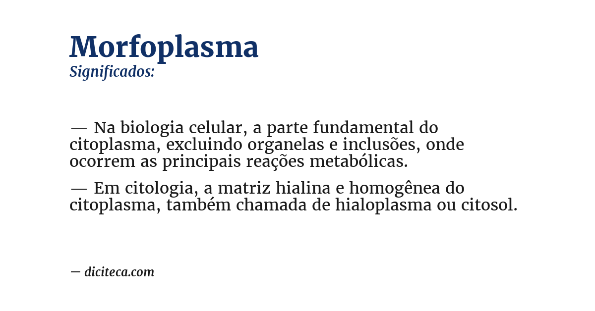 Significado de morfoplasma