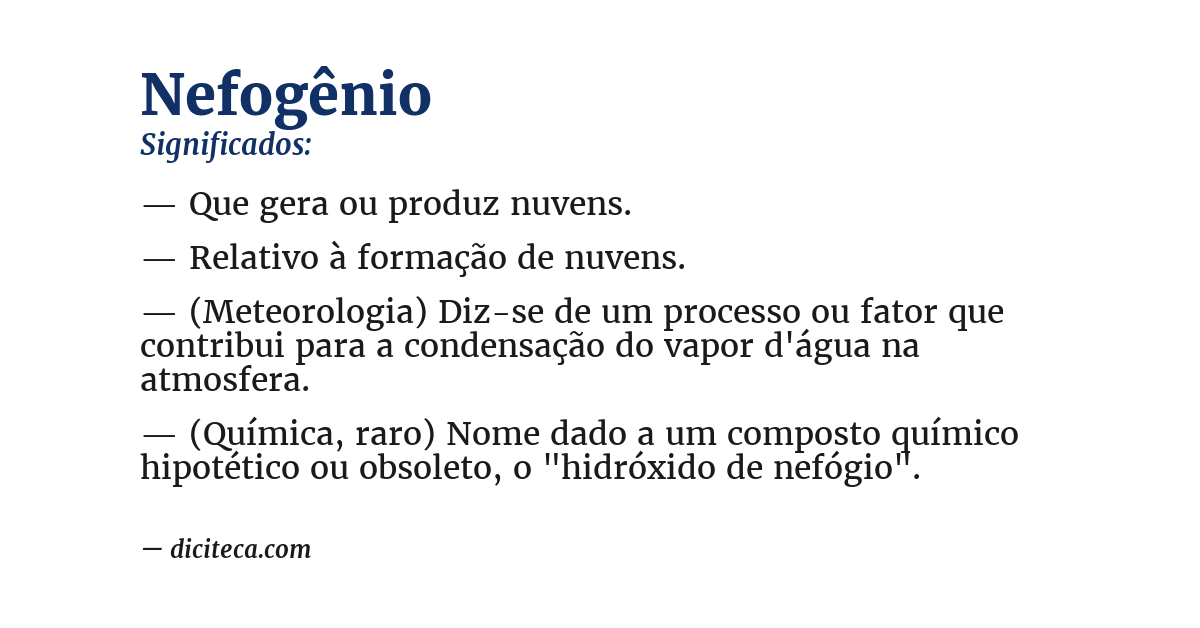 Significado de nefogênio