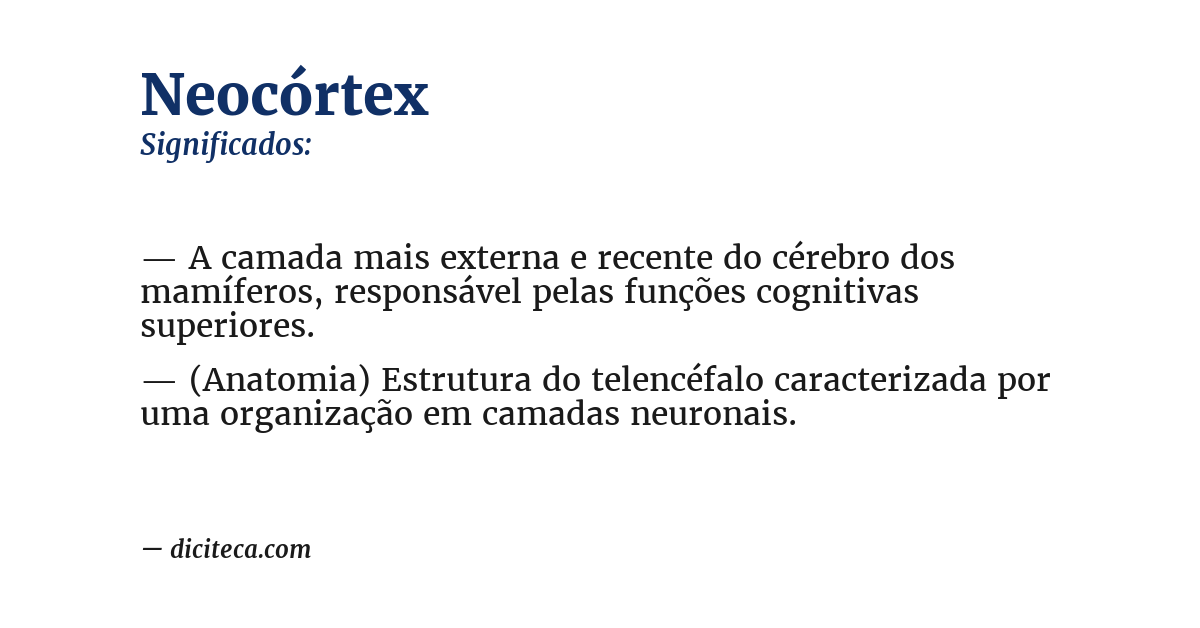 Significado de neocórtex