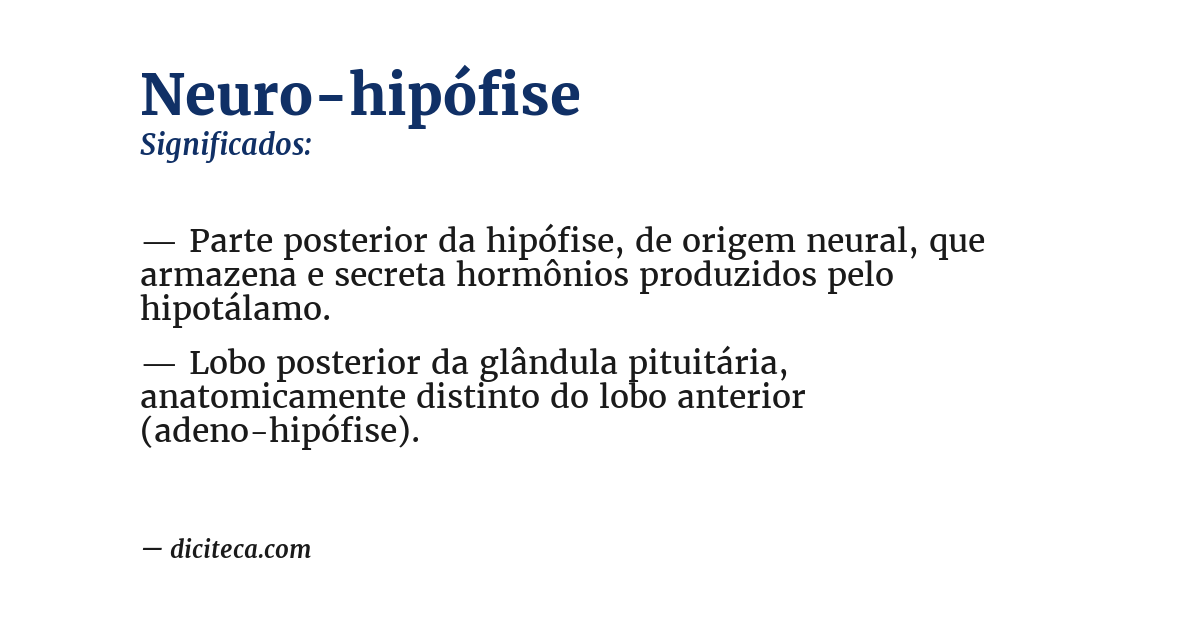 Significado de neuro-hipófise