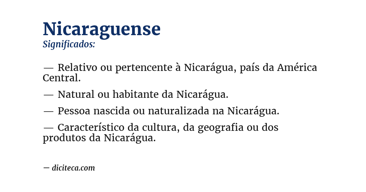 Significado de nicaraguense