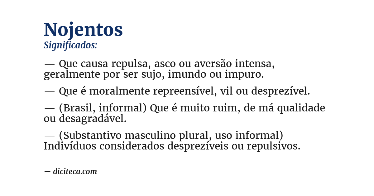 Significado de nojentos