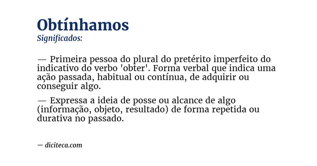 Significado de obtínhamos