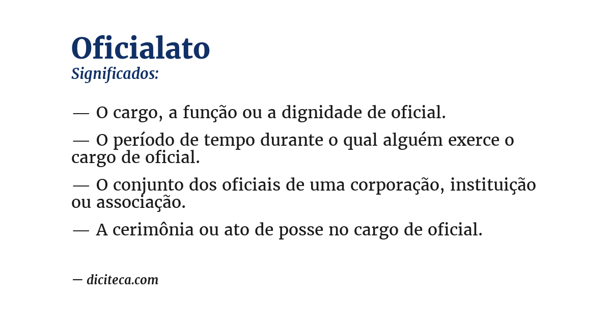 Significado de oficialato