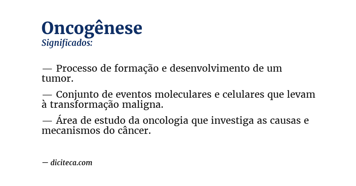 Significado de oncogênese