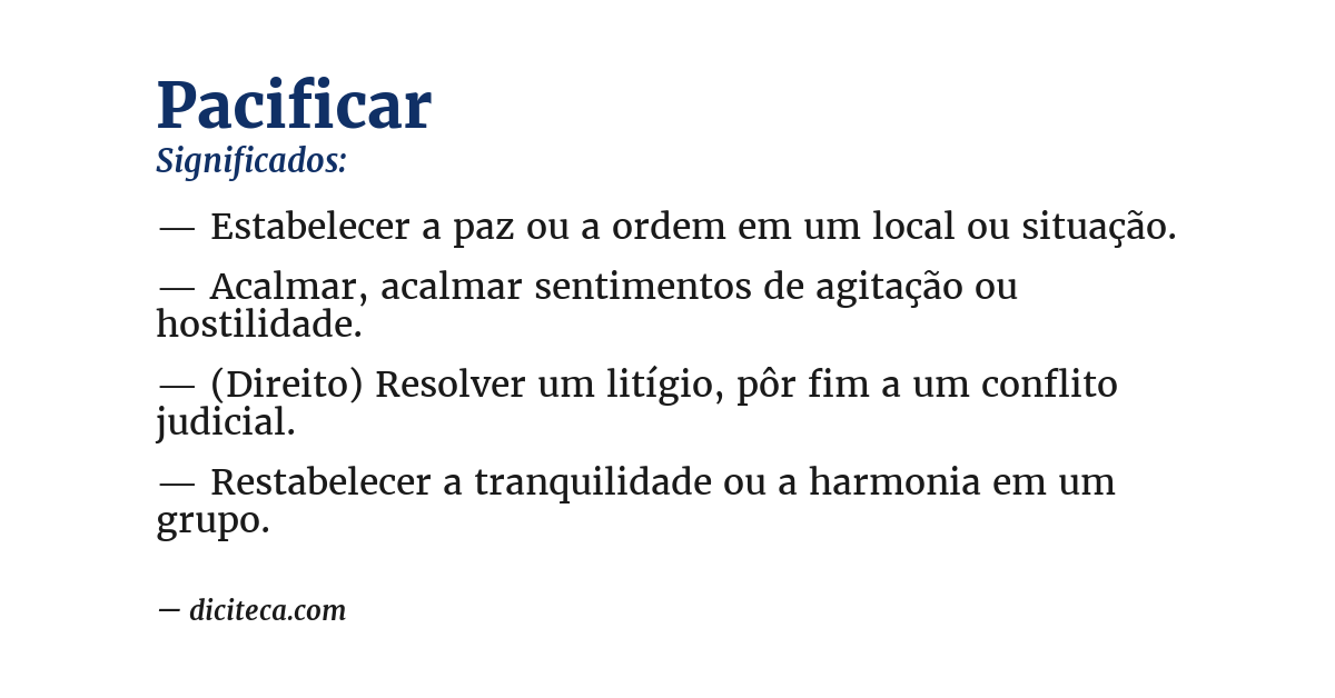 Significado de pacificar