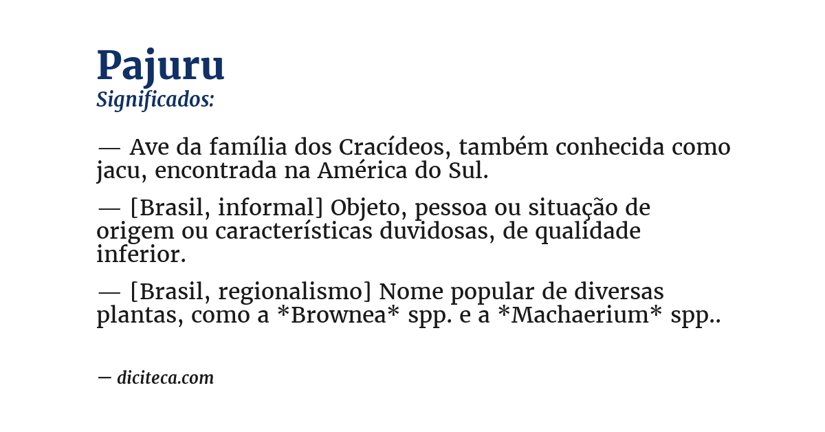 Significado de pajuru