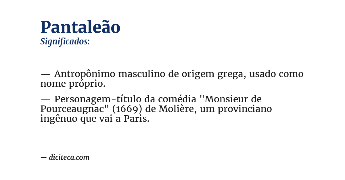 Significado de pantaleão