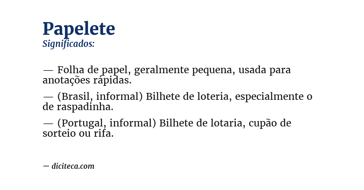 Significado de papelete