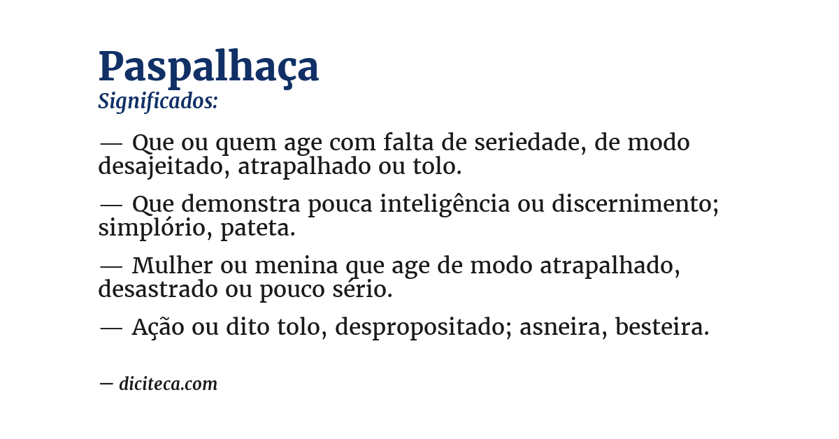 Significado de paspalhaça