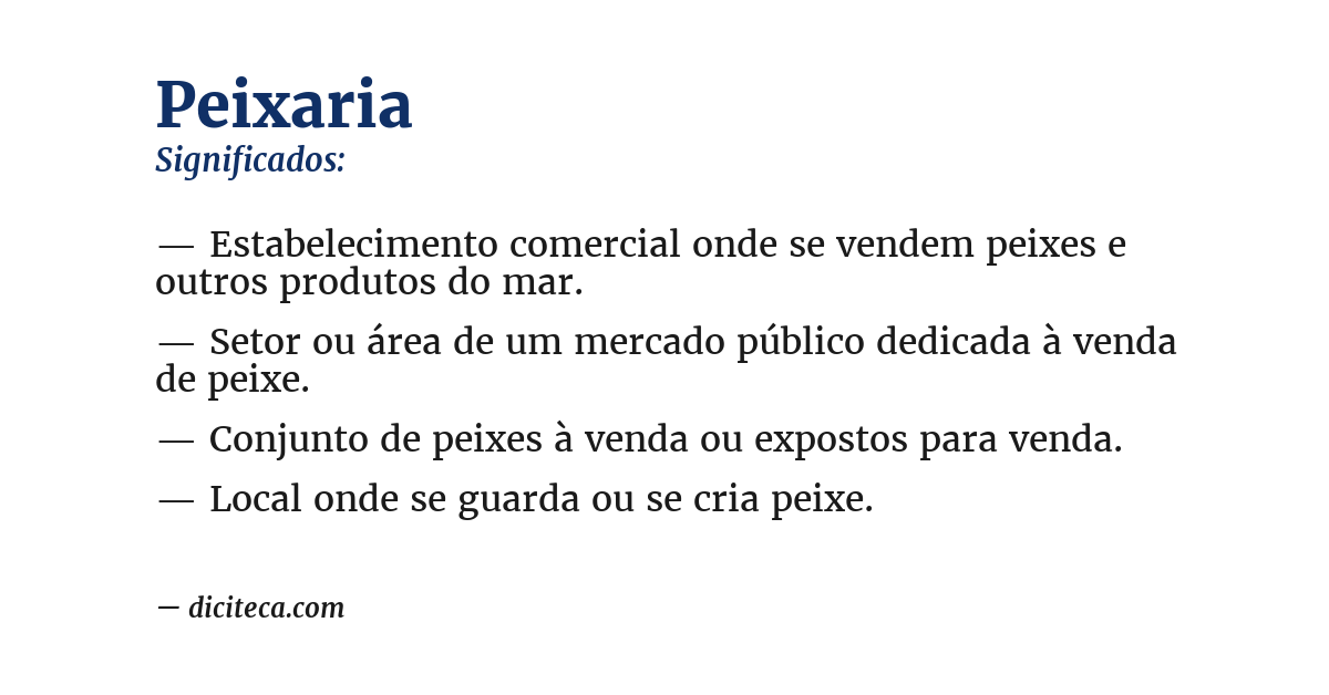 Significado de peixaria