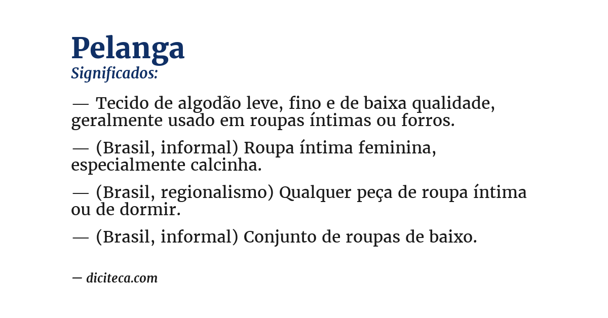 Significado de pelanga