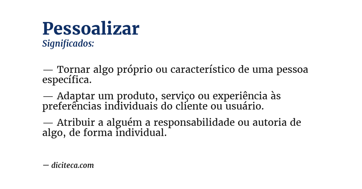Significado de pessoalizar