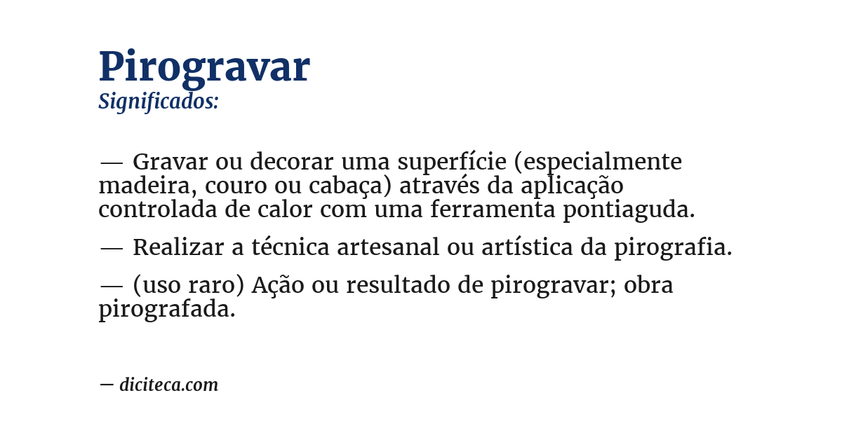 Significado de pirogravar