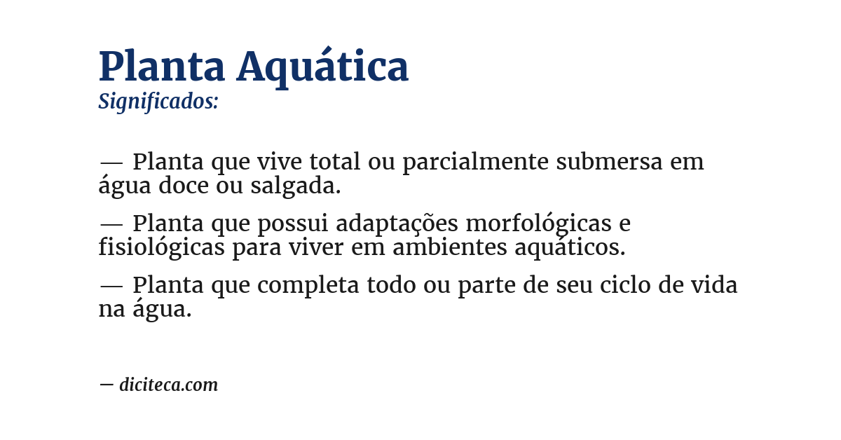 Significado de planta aquática