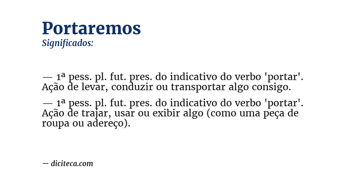 Significado de portaremos