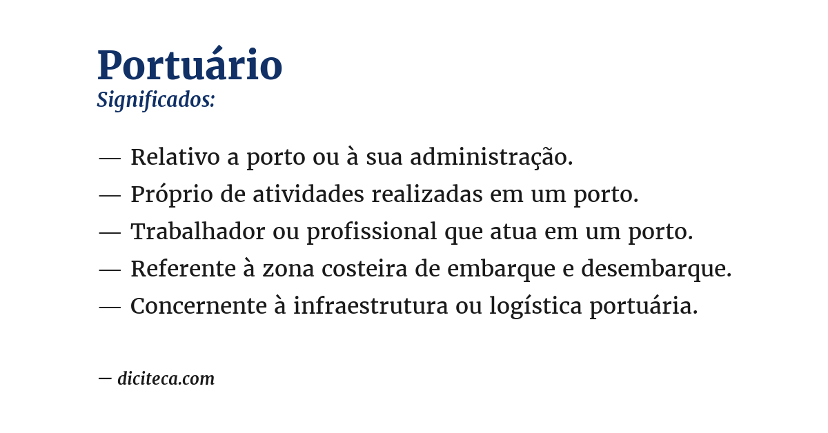 Significado de portuário