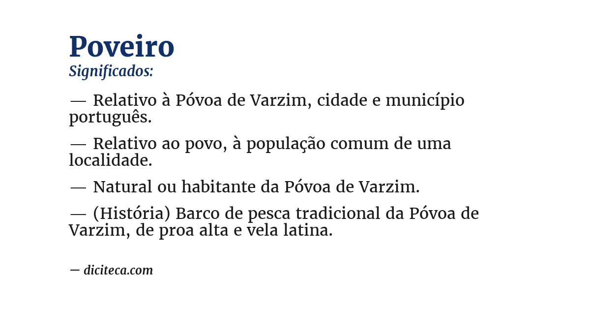 Significado de poveiro